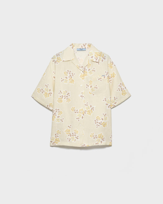 Floral print old linen shirt P447J S OOO 19ZIF0032 PRADA 