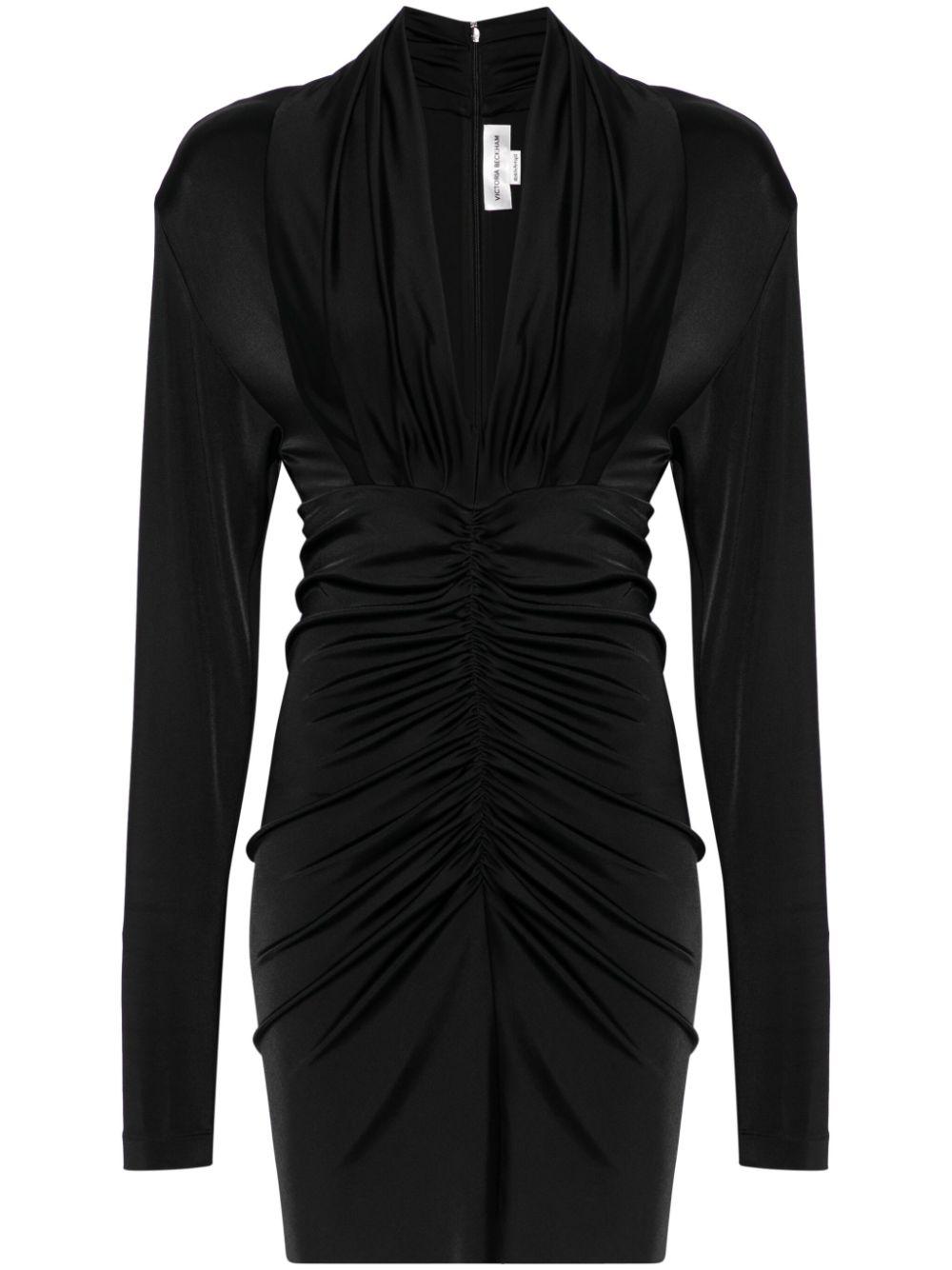 ruched mini dress 1125WDR006213B BLACK 1 VICTORIA BECKHAM 
