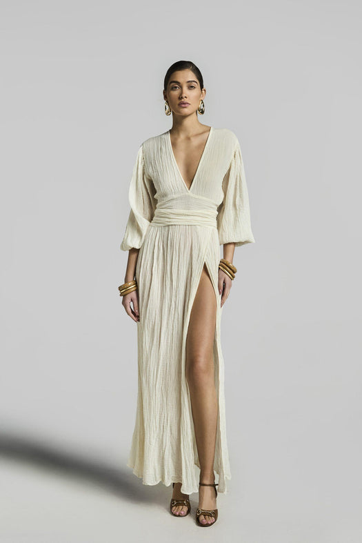 NEPHELE MAXI DRESS <BR/> 206809 IVORY D'ARTEMIDE 