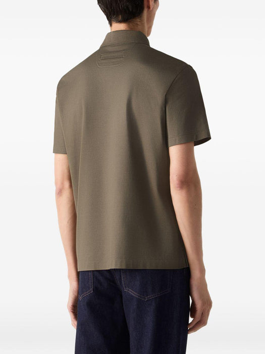 Dark taupe cotton polo shirt UH348A3 H794N07 ZEGNA 