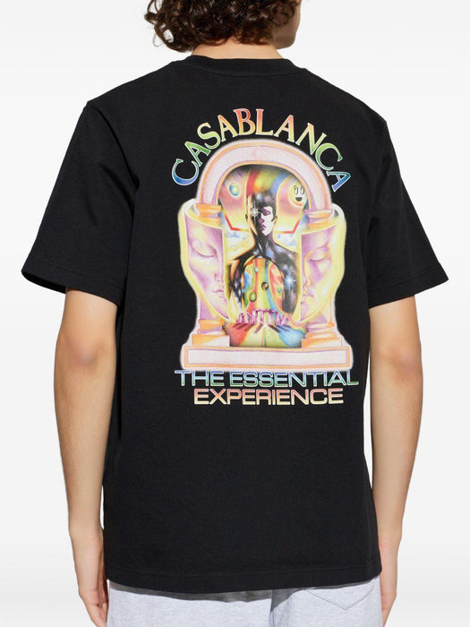 graphic-print crew-neck T-shirt M-SP26-JTS-001-17 THE ESSENTIAL EXPERIENCE LARC CASABLANCA 