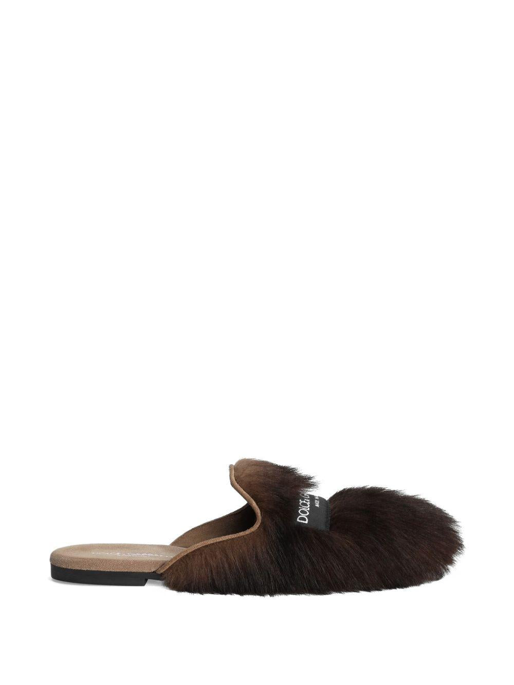 shearling and suede slippers CI0224 A9Y9380093 DOLCE & GABBANA 