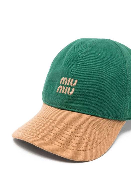 logo two-tone baseball cap 5HC369 2CWCF04Z5 MIU MIU 