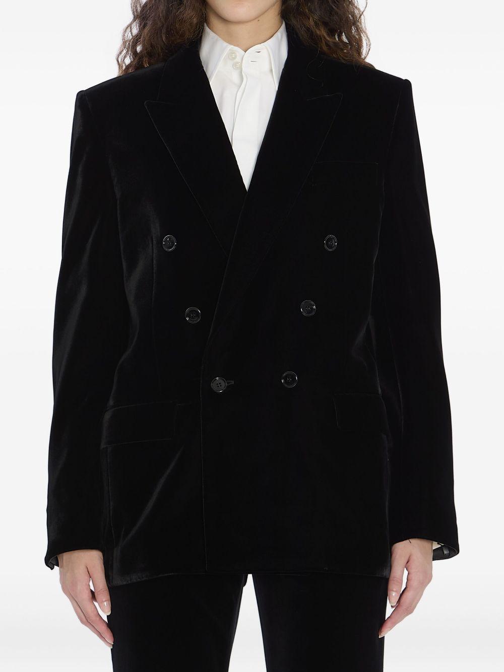 Cassandre double-breasted velvet jacket<BR/><BR/><BR/> 842990 Y525R1000 SAINT LAURENT 