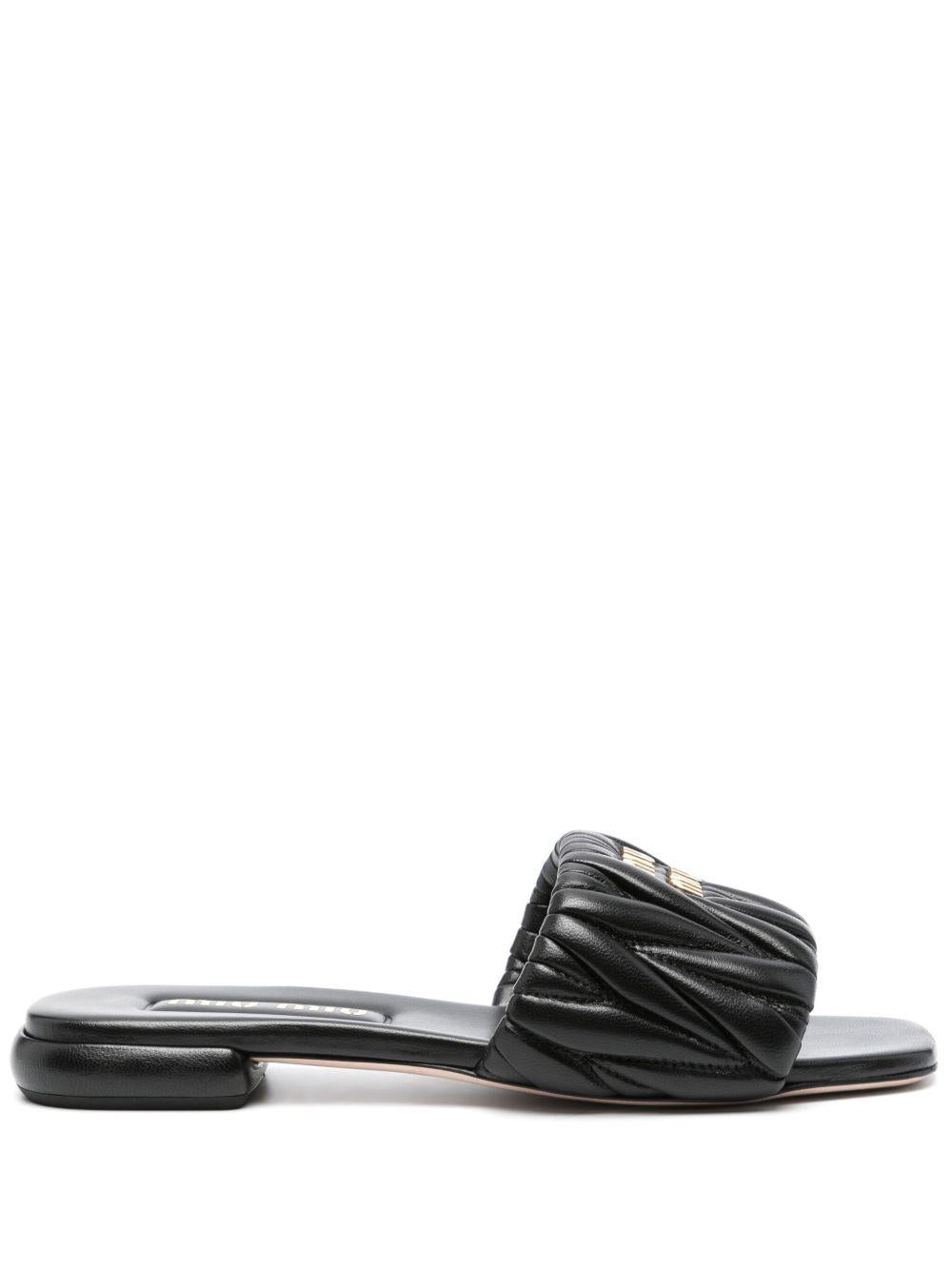 matelassé leather sandals 5XX605 F 010 88TF0002 MIU MIU 