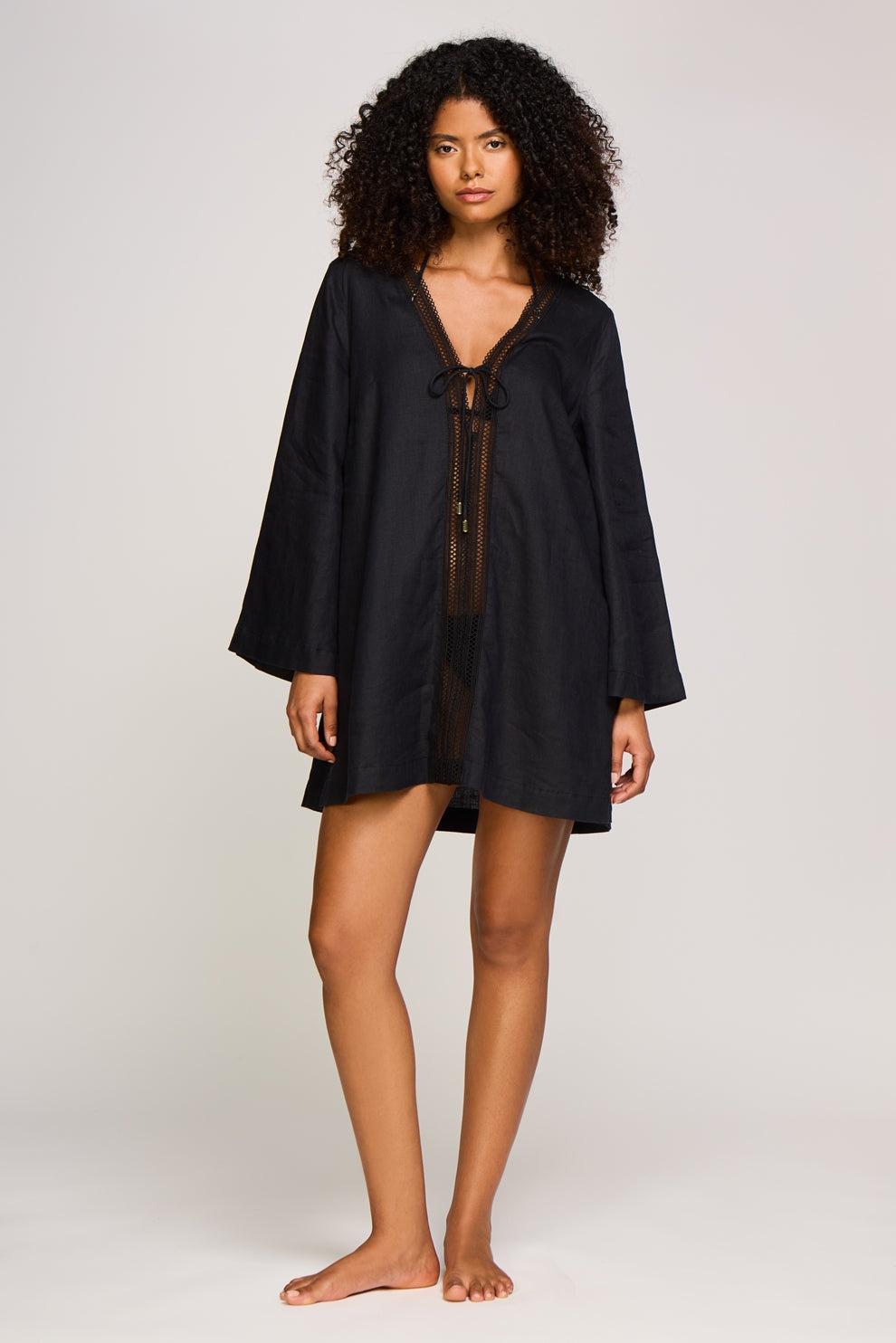 Mini beach kaftan 26RSMT61 BLK-BLK HEIDI KLEIN 