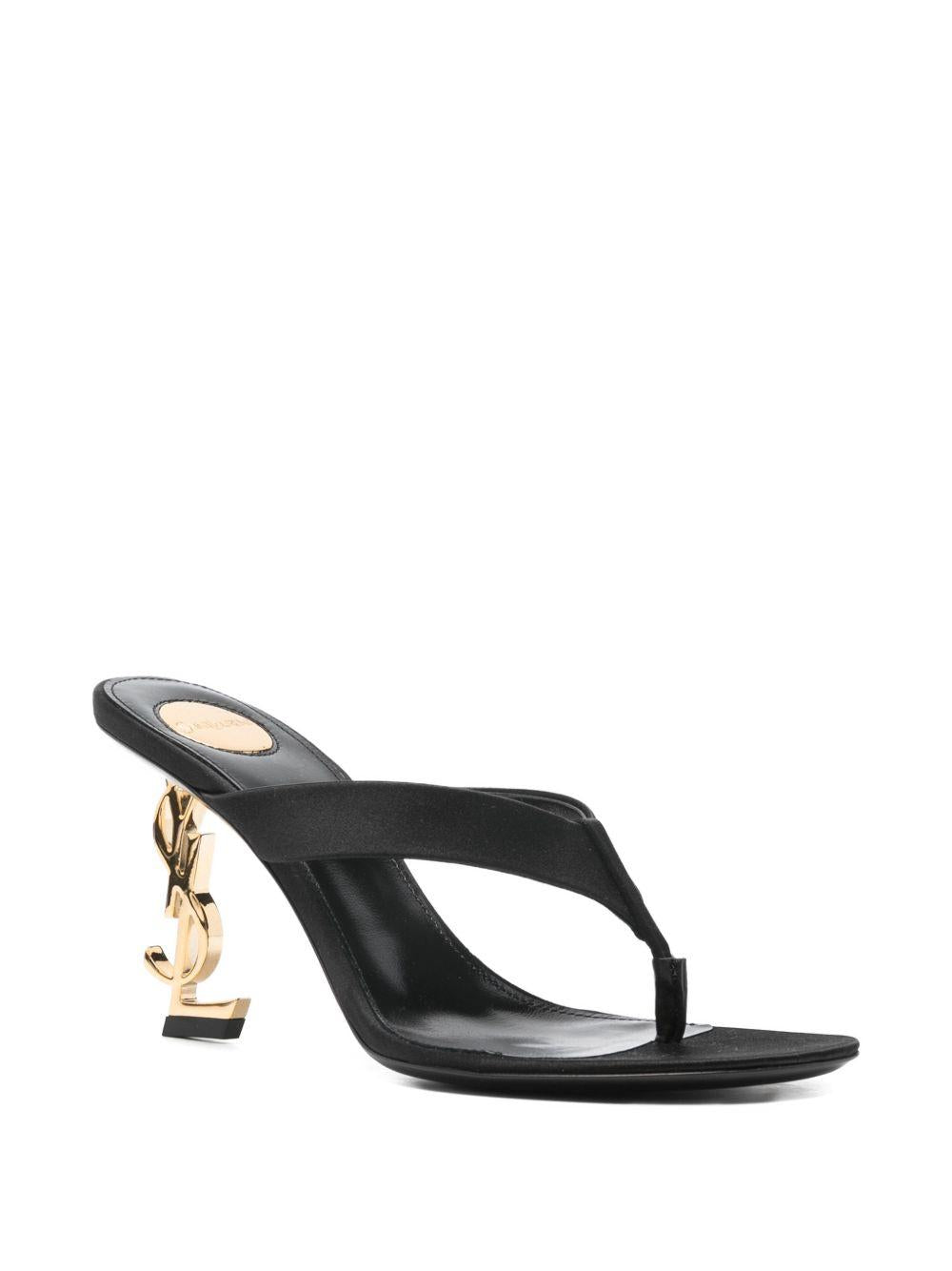 logo-heel sandals<BR/><BR/><BR/> 862941 9QNCV1000 SAINT LAURENT 