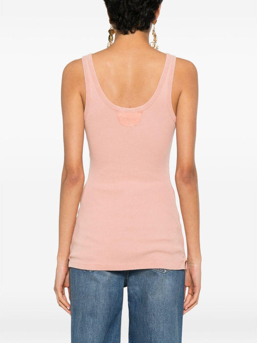 Fitted Henley tank top in cotton jersey 26UJH02089 81Q CHLOÉ 