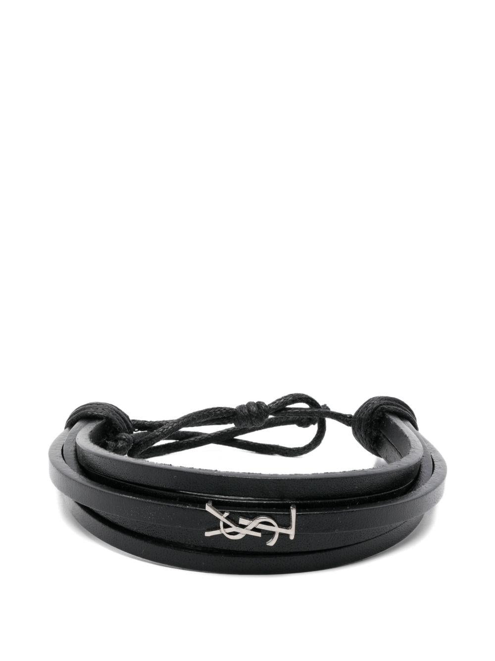 Cassandre multi-strand leather bracelet<BR/><BR/> 820441 AAEKE1000 SAINT LAURENT 