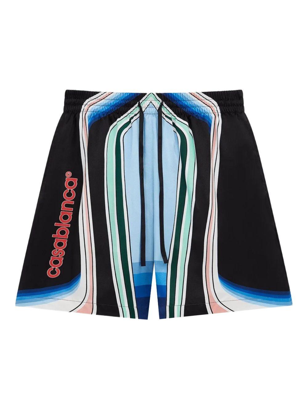 Graphic Mountain silk shorts MPF25-TR-012-05 GRAPHIC MOUNTAIN CASABLANCA 