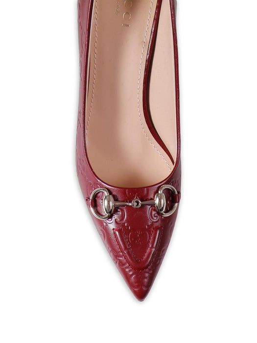 horsebit-detail GG-pattern pumps<BR/><BR/> 853318 AAD4U6207 GUCCI 