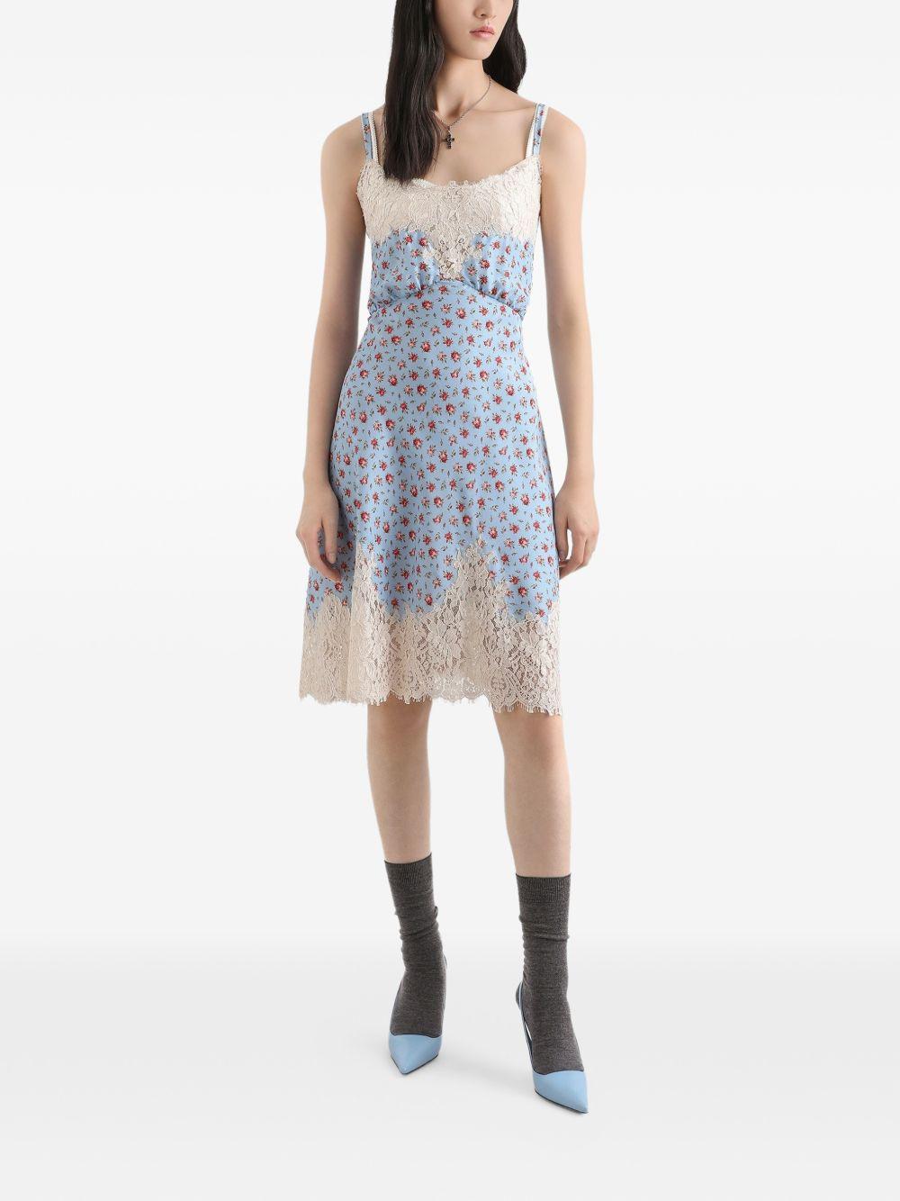 lace-detail floral-print midi dress F60F7T IS10JHC5XJ DOLCE & GABBANA 