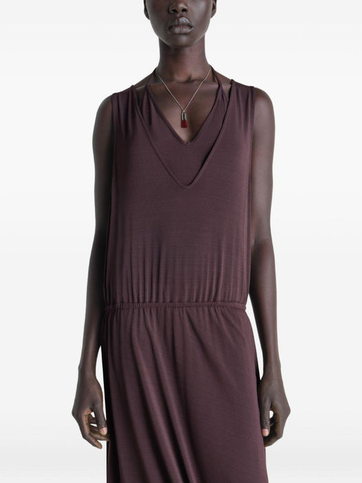 Draped V-neck midi dress DR1146 LJ1050BR523 LEMAIRE 