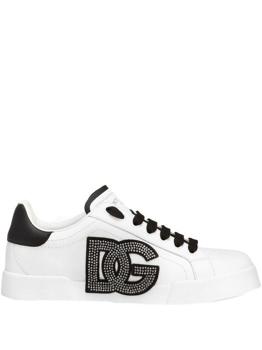 Portofino rhinestone-embellished logo sneakers CK2341 AI41189697 DOLCE & GABBANA 