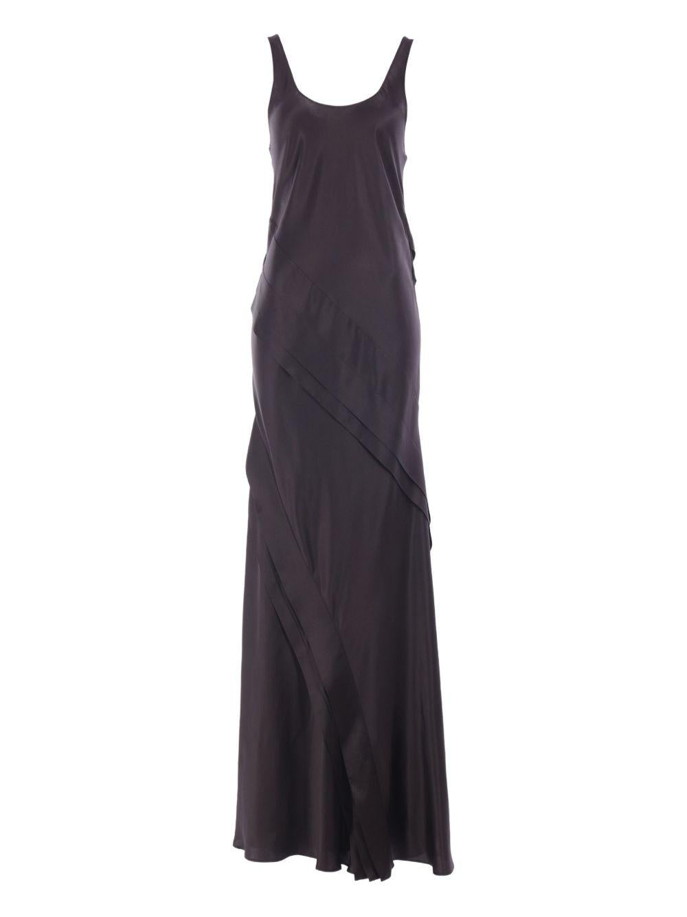 layered satin dress<BR/><BR/><BR/><BR/><BR/><BR/><BR/><BR/> 841805 Y7G271000 SAINT LAURENT 