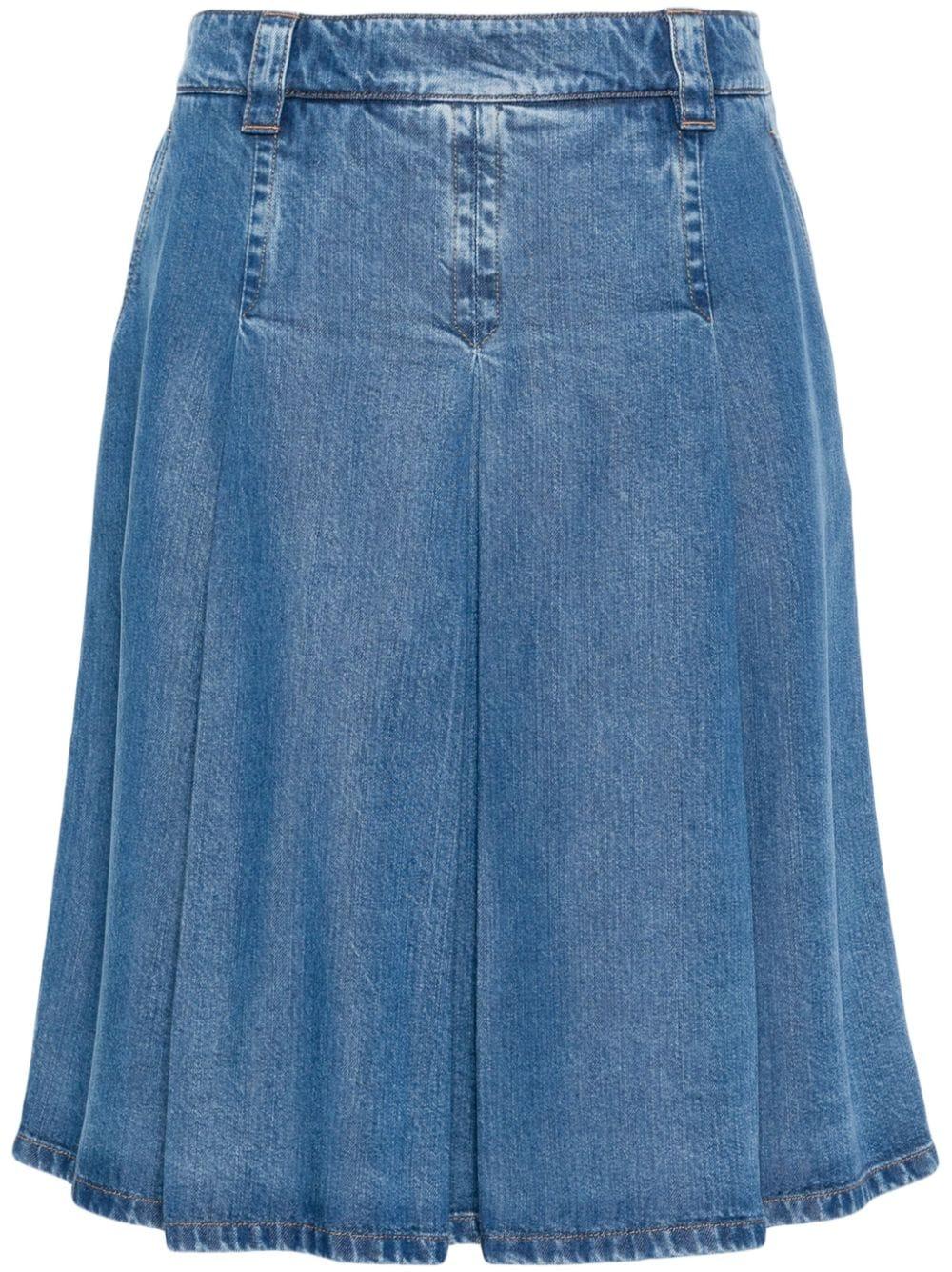 embroidered-logo midi skirt GWD320 S OOO 143VF0008 MIU MIU 