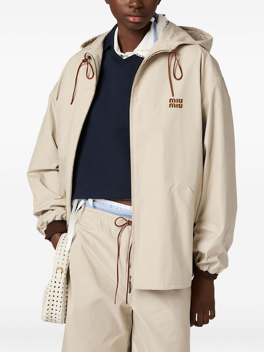 Single-breasted Panama cotton caban jacket MQ0002 S OOO 12NSF0A08 MIU MIU 