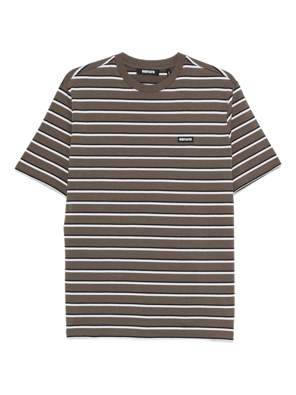 striped logo-patch T-shirt 1153182476 2476 ROTATE 