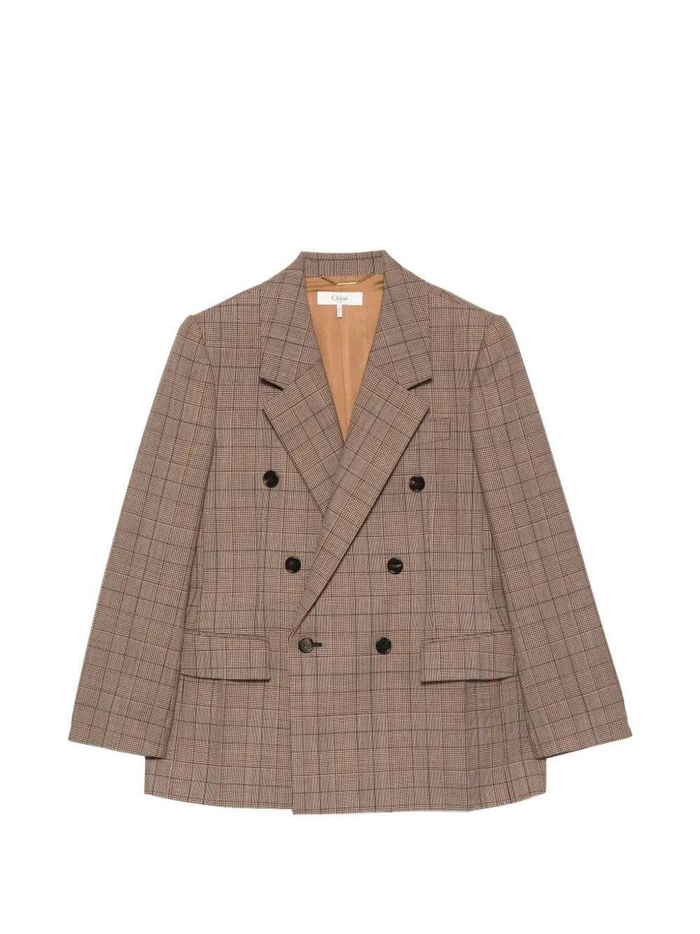 Double-breasted checked jacket CH26AVE78164 1 93C CHLOÉ 