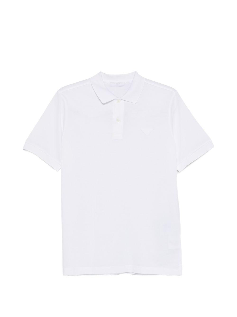 logo-detail polo shirt UJN444 S WEO 1867F0009 PRADA 