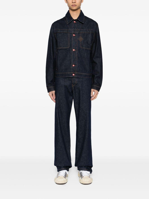 embroidered logo denim jacket<BR/><BR/> MPF25-JK-401-01 INDIGO CASABLANCA 