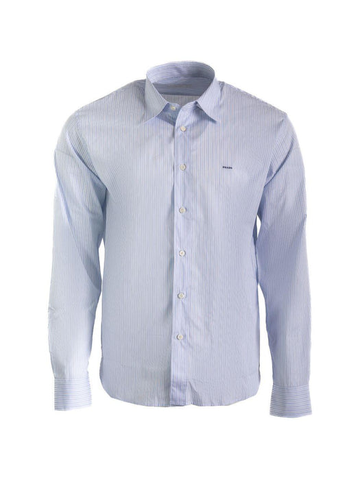 Sky Blue Cotton Shirt with Pearl Buttons UCN666 S OOO 189FF0X24 PRADA 