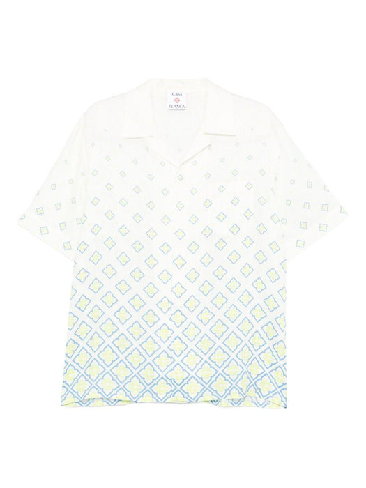 Degrade Monogram Short Sleeve Linen Shirt M-SP26-SH-003-11 DEGRADE MONOGRAM CASABLANCA 