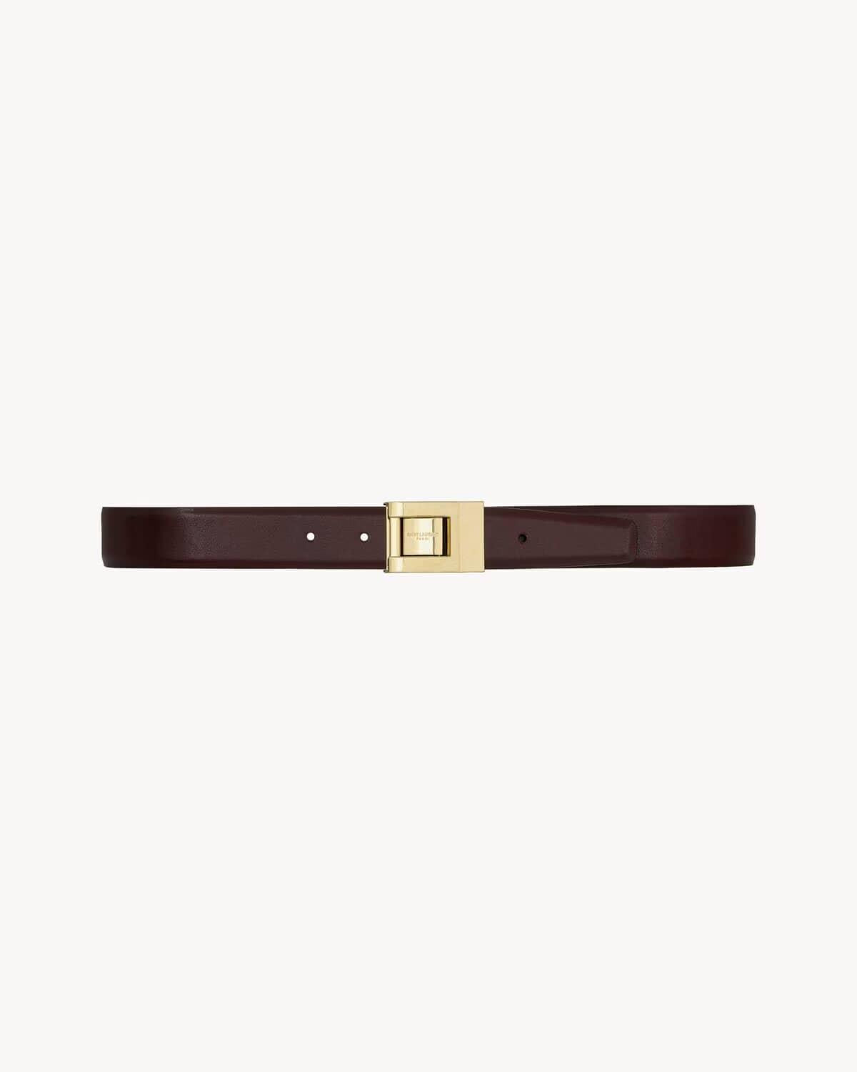 la 76 belt in smooth leather<BR/><BR/> 658517 AADVP6195 SAINT LAURENT 