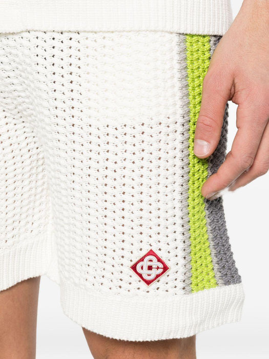 striped crochet shorts M-SP26-KW-1208-01 WHITE CASABLANCA 
