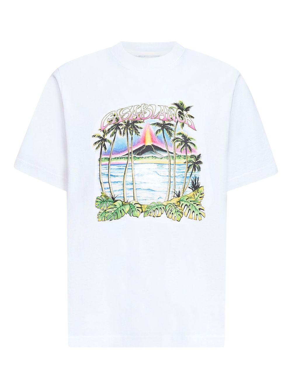 volcano-print logo T-shirt M-SP26-JTS-001-22 VOLCANO CASABLANCA 