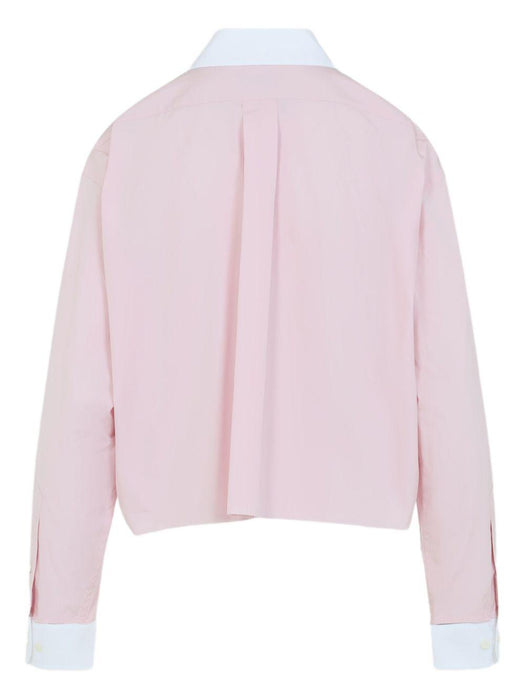 logo-embroidered frayed-hem shirt MK1971 S OOO 10RGF0028 MIU MIU 
