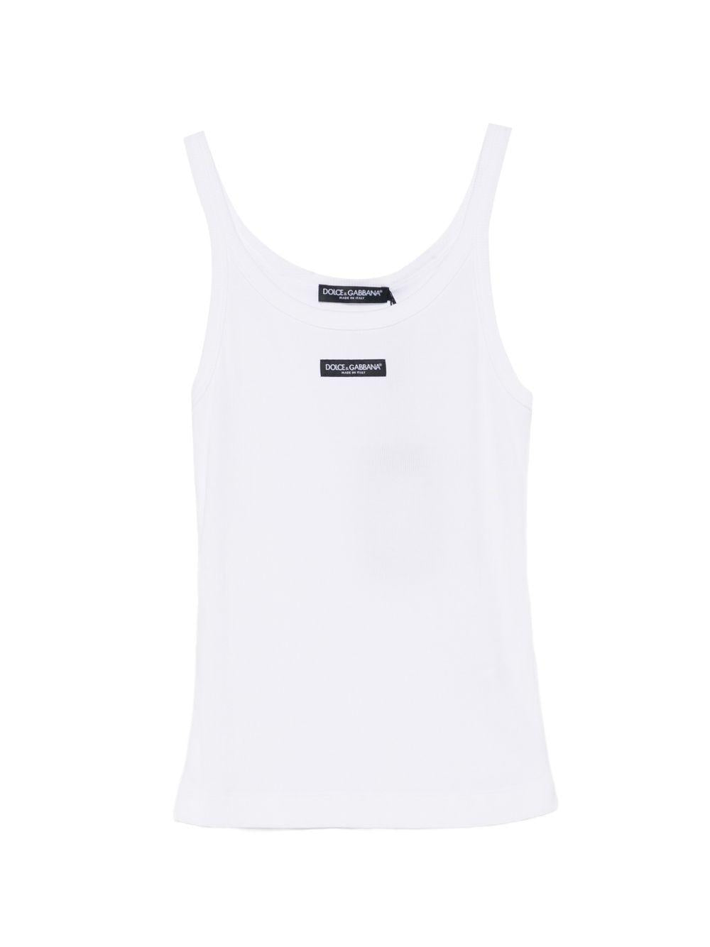 ribbed logo-label tank top F8W45T FU7AVW0800 DOLCE & GABBANA 