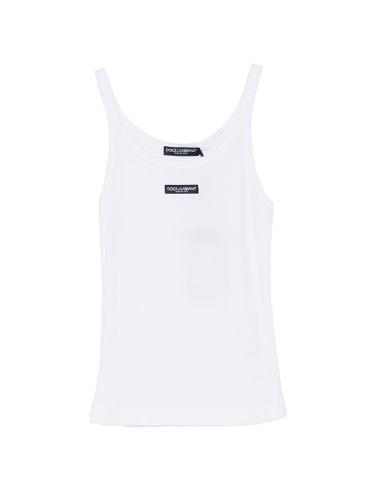 ribbed logo-label tank top F8W45T FU7AVW0800 DOLCE & GABBANA 