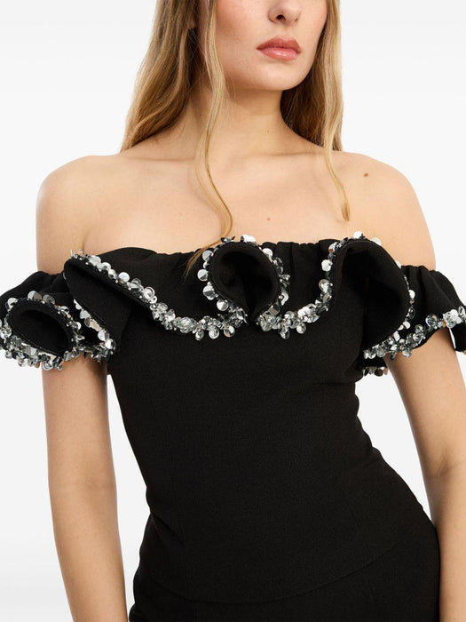 crepe ruffle top 115257100 100 ROTATE 