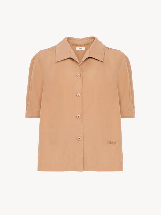 Short-sleeve shirt in cotton poplin 26UHT89144 26U CHLOÉ 