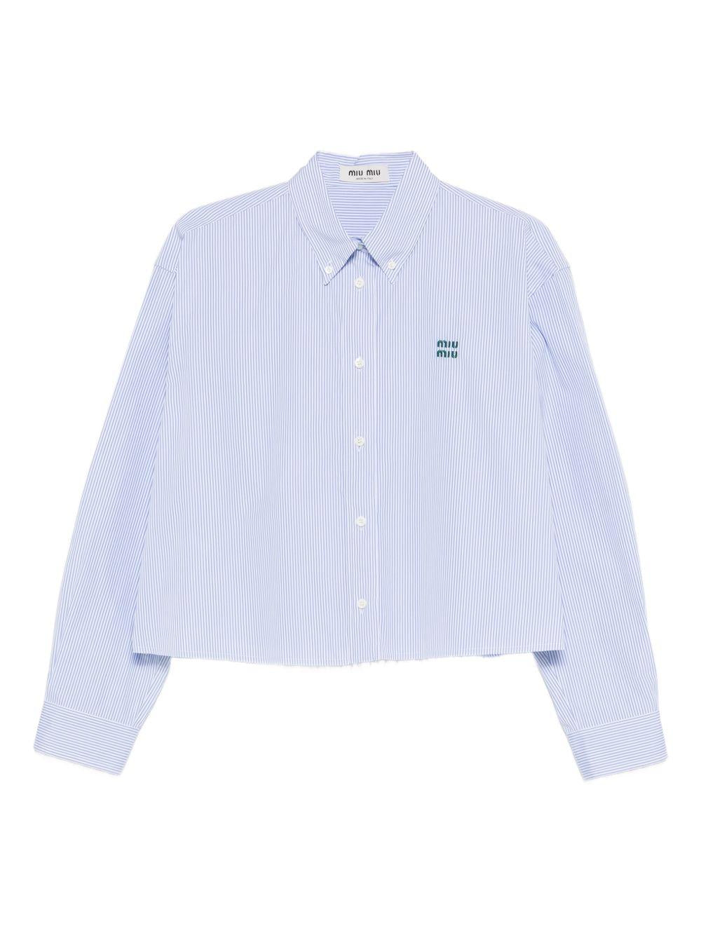 striped logo-embroidered shirt MK1659 S OOO 19EAF0UB3 MIU MIU 