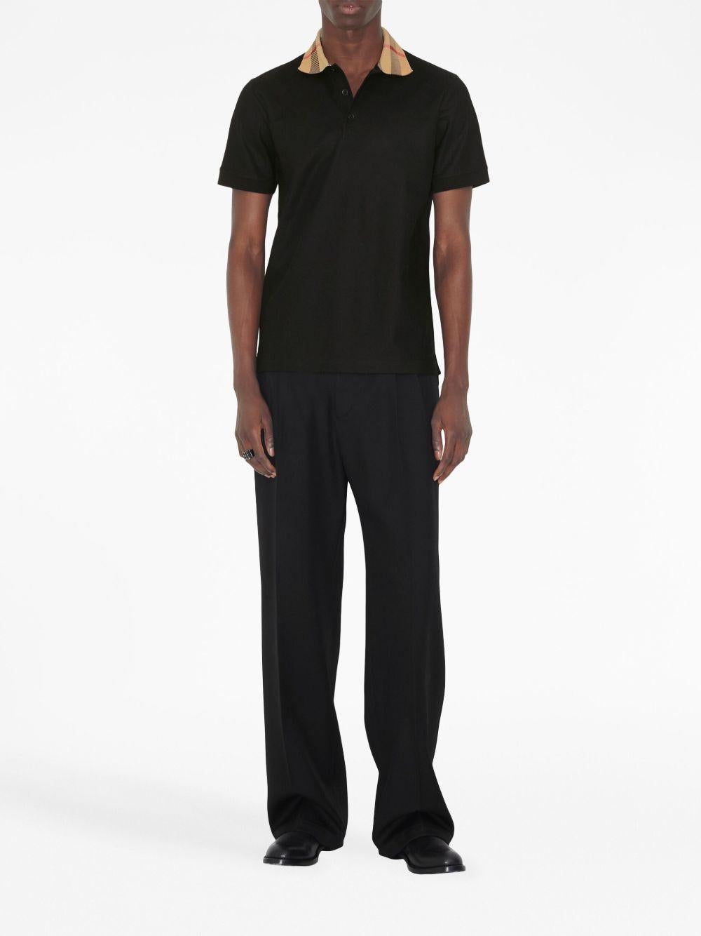 Checkered-collar cotton polo shirt 8071620 A1189 BURBERRY 