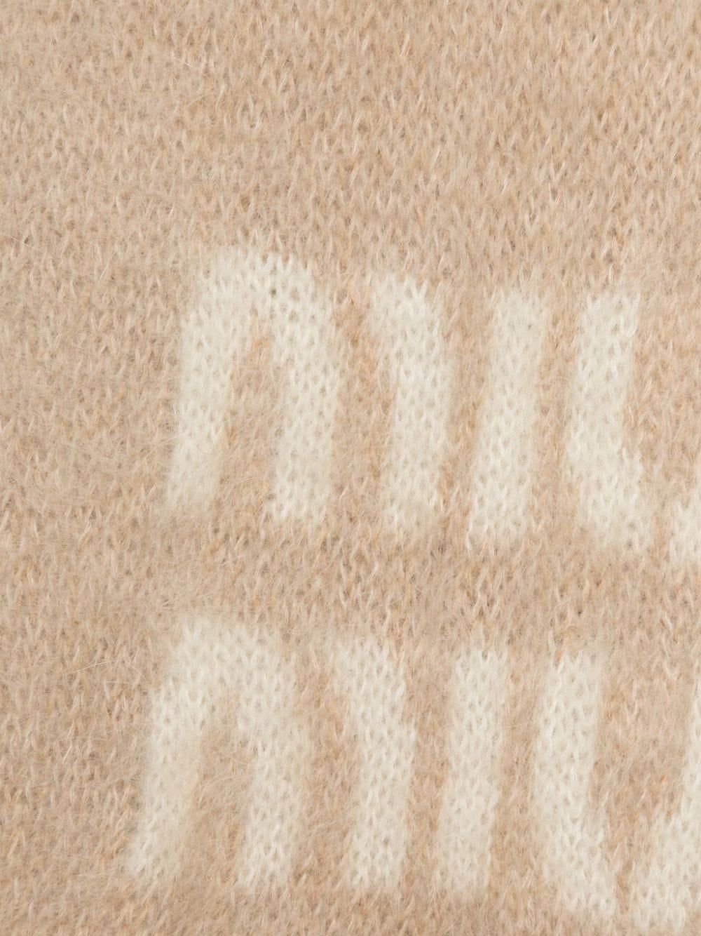 logo-jacquard fringed scarf 5FS062 2CQDF0018 MIU MIU 