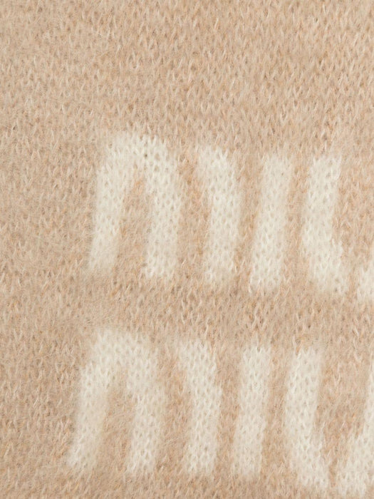 logo-jacquard fringed scarf 5FS062 2CQDF0018 MIU MIU 