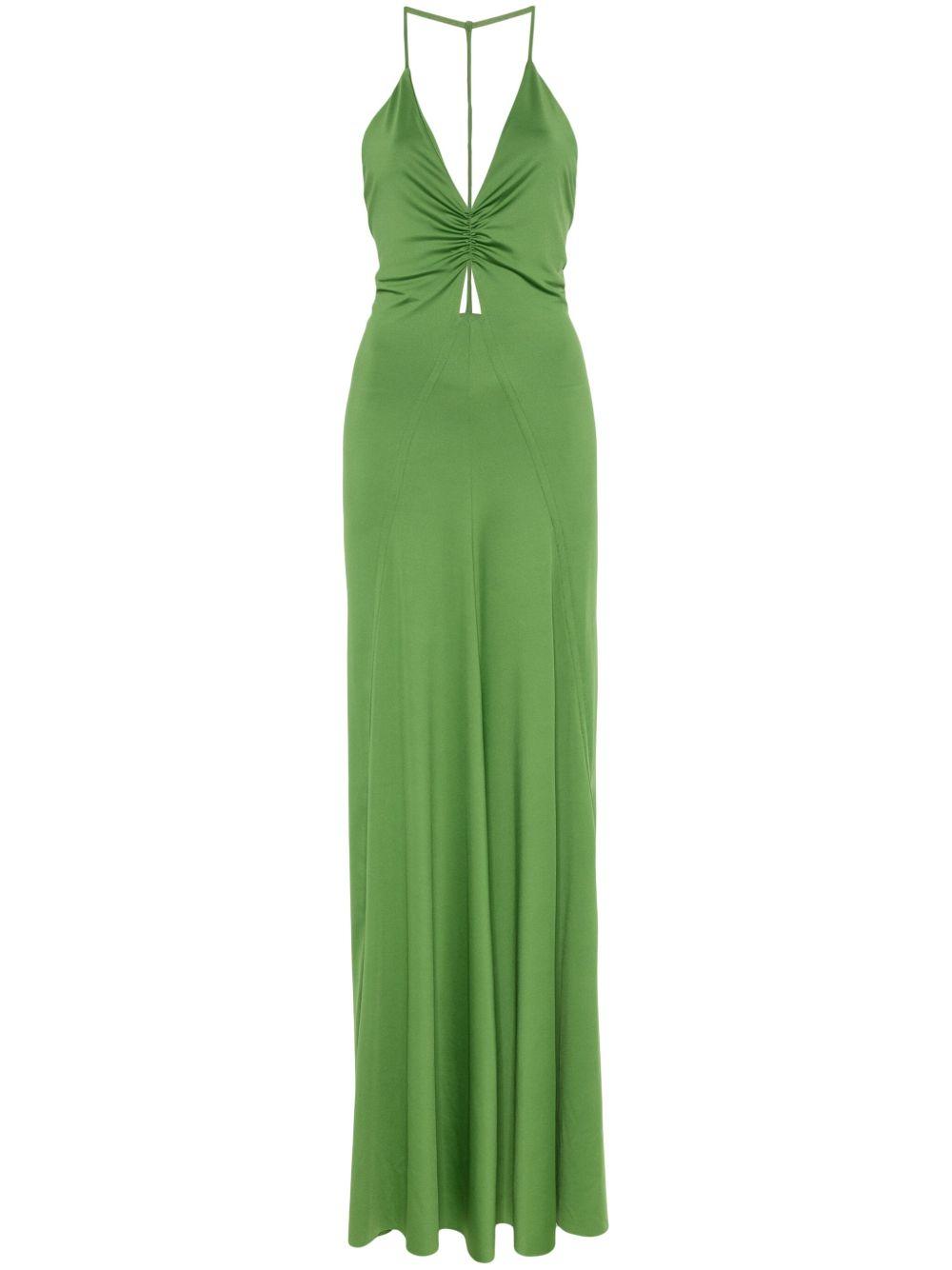 V-neck ruched gown 1225JDR006254A ALGAE 9342 VICTORIA BECKHAM 
