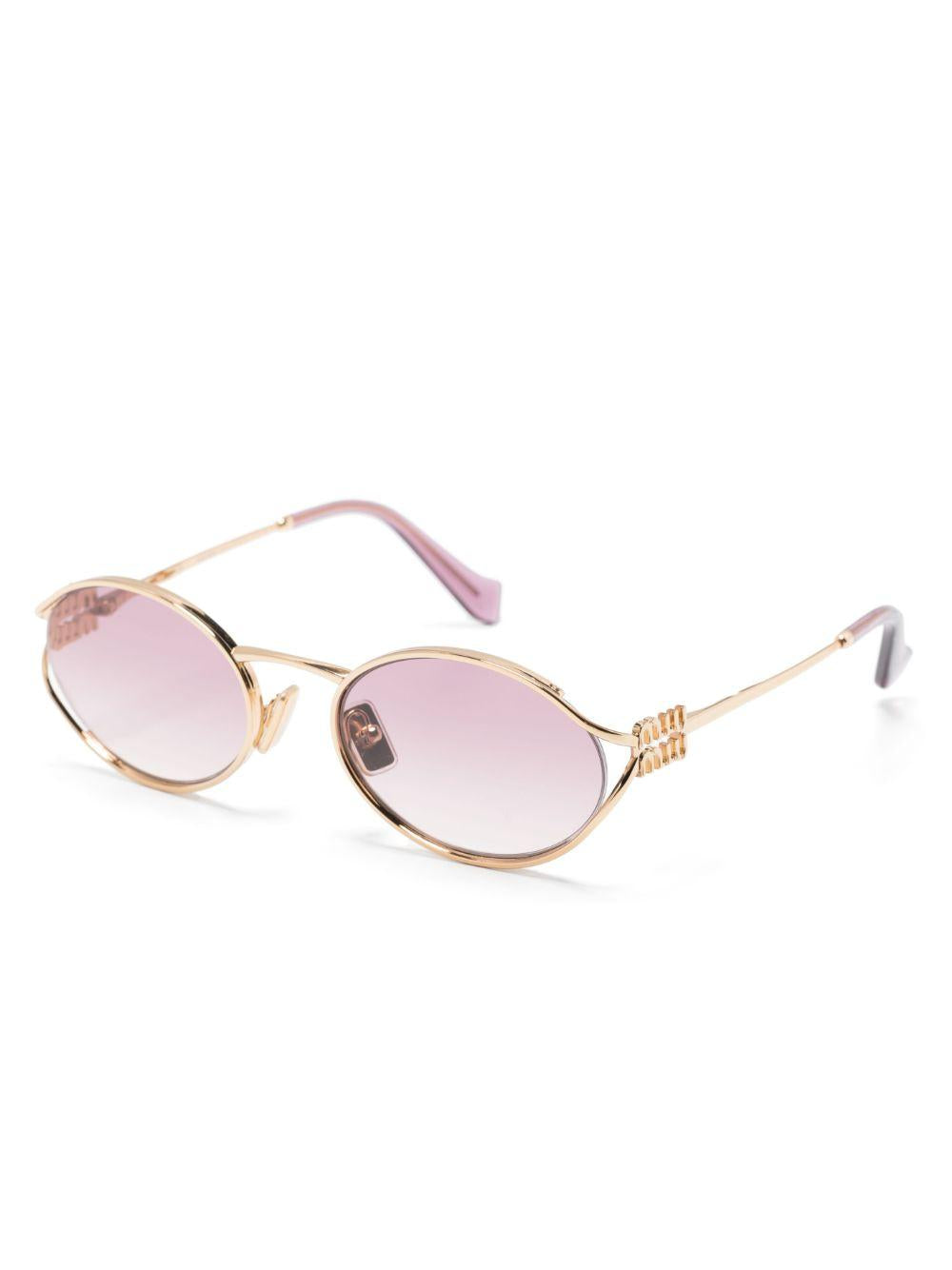 logo-plaque oval-frame sunglasses 400-MU 52YS 5AK06S 54  MIU MIU 