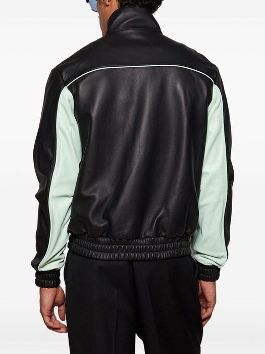 panelled leather jacket MPF25-JK-382-01 BLACK & MINT CASABLANCA 