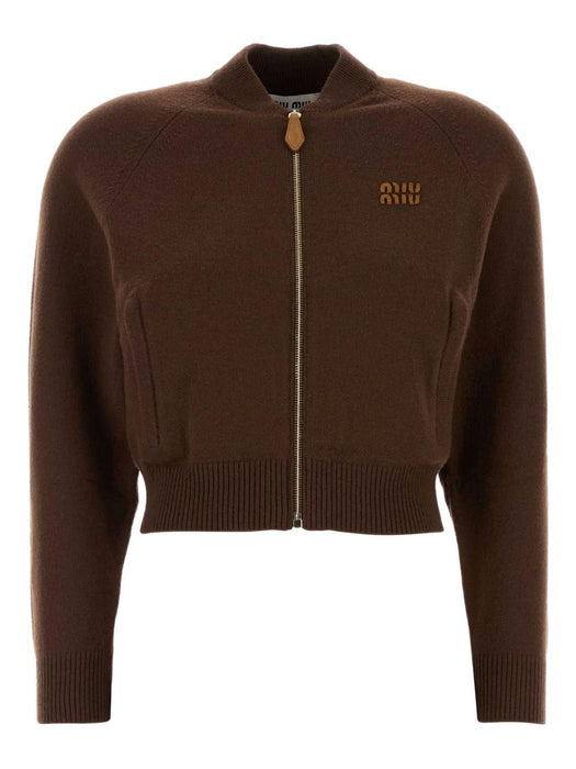 zip-up cropped cardigan MMF887 S OOO 175QF0324 MIU MIU 