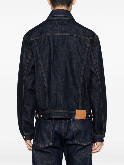 embroidered logo denim jacket<BR/><BR/> MPF25-JK-401-01 INDIGO CASABLANCA 