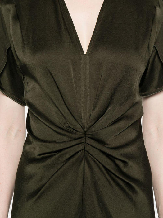 twisted V-neck midi dress 1425WDR005195D 2706 VICTORIA BECKHAM 