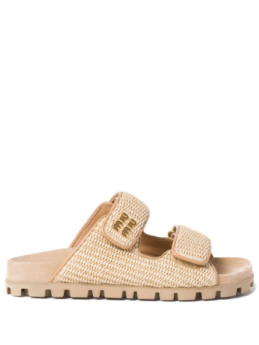 touch-strap raffia sandals 5XX636 F 010 3LORF0018 MIU MIU 