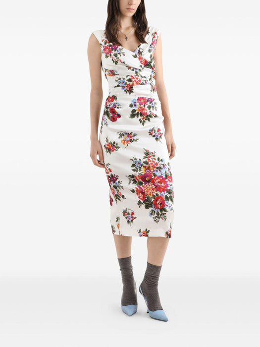 floral V-neck dress F612RT FSICEHA5ZO DOLCE & GABBANA 