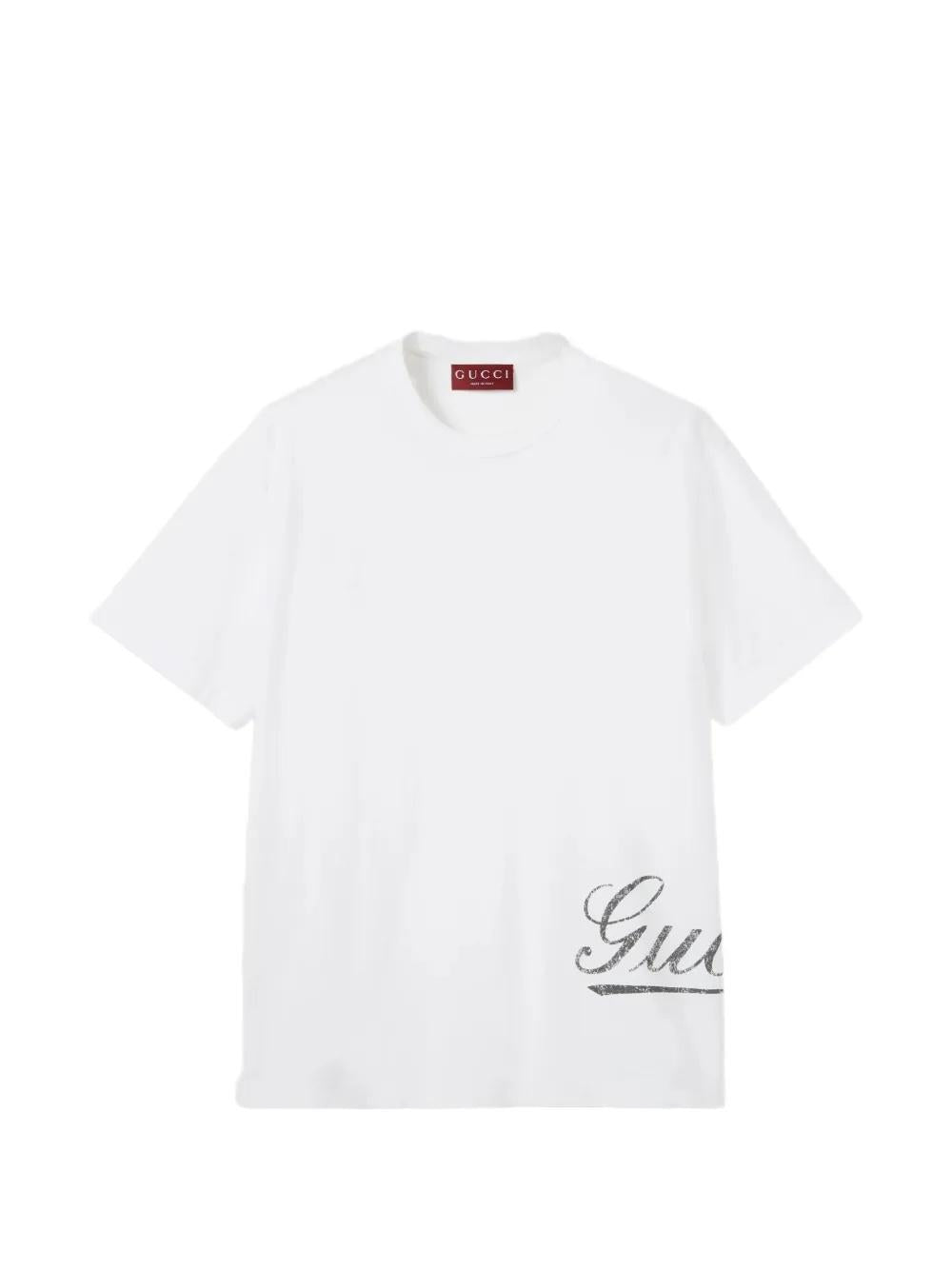 logo lettering ribbed T-shirt 856477 XJHQM9066 GUCCI 