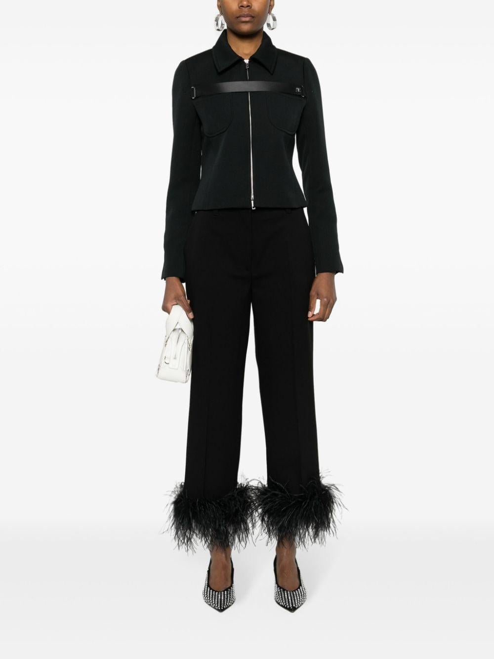 feather-trimmed trousers MP1739 S OOO 1378F0002 MIU MIU 