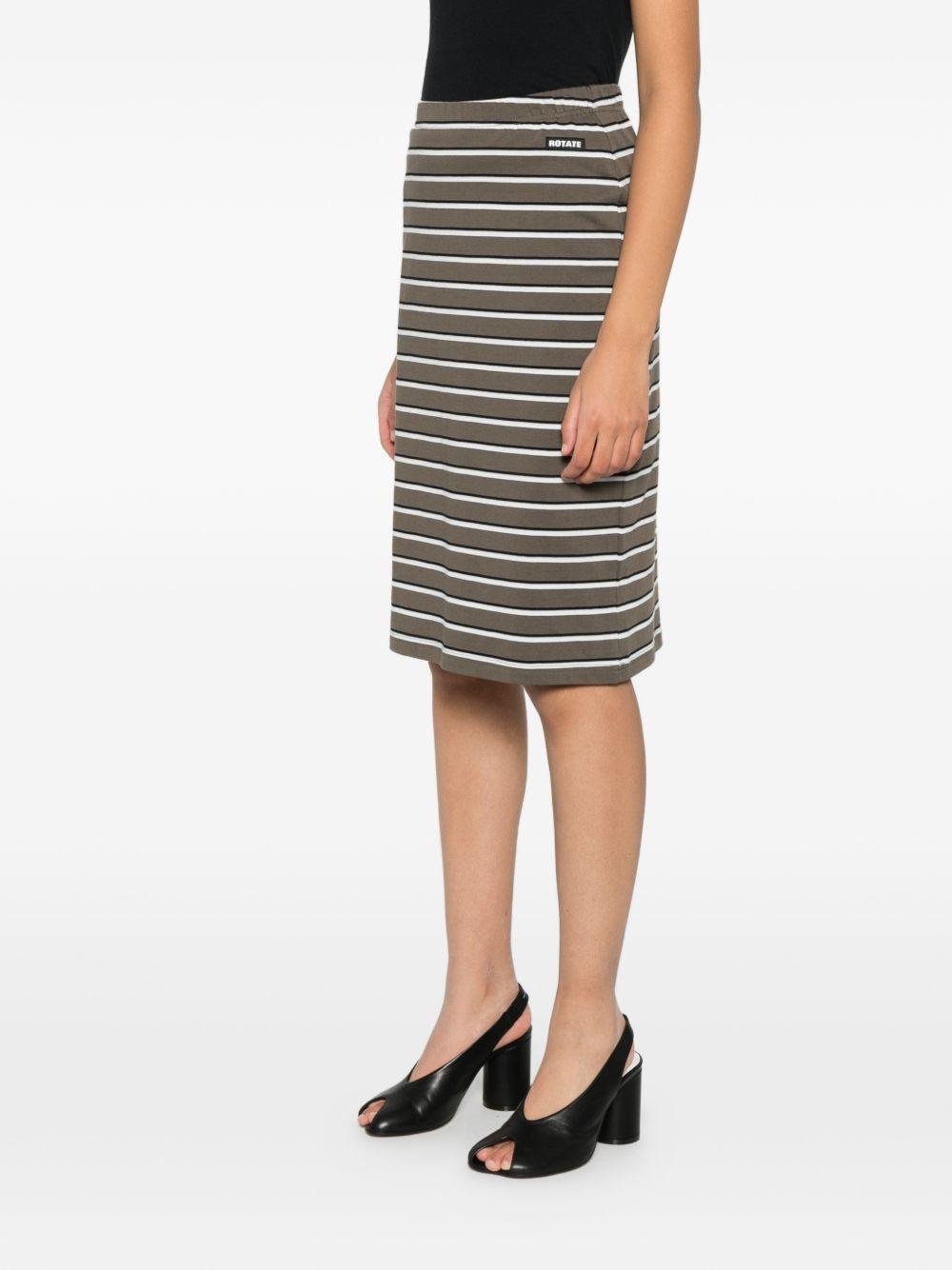 striped logo-patch midi fitted skirt 1154742476 2476 ROTATE 